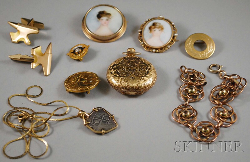 Appraisal: Small Group of Gold and Gold-filled Jewelry including a kt