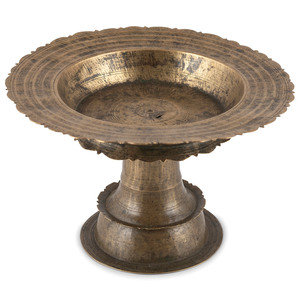 Appraisal: A Persian Hand Wrought Metal Tazza th Century Height x