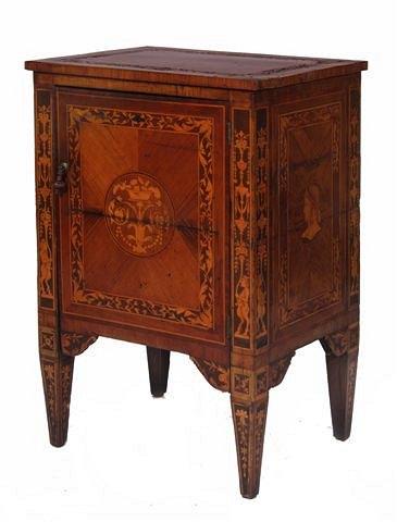 Appraisal: AN TH CENTURY ITALIAN SMALL WALNUT AND INLAID CUPBOARD the