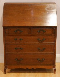 Appraisal: An Australian cedar fall front bureau stamped to back 'G