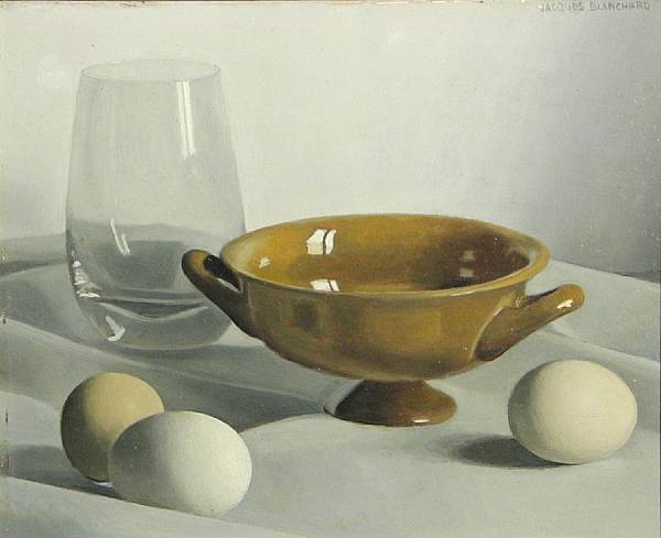 Appraisal: Jacques Blanchard French born Still life with eggs signed 'Jacques