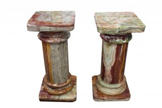 Appraisal: Onyx Pedestals Onyx Pedestals Each assembled in pieces Height inches