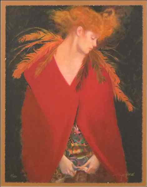 Appraisal: FELIX MAS B SCARLET CLOAK Color serigraph signed titled and