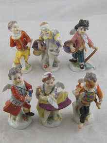 Appraisal: A group of six Meissen cherub figures dressed in various