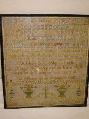 Appraisal: A WILLIAM IV NEEDLEWORK SAMPLER signed Sarah Bryant and dated