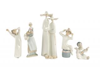 Appraisal: A GROUP OF SIX LLADRO PORCELAIN FIGURES A GROUP OF