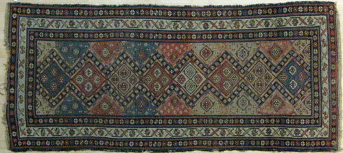 Appraisal: Hamadan carpet ca with repeating medallions and white and black