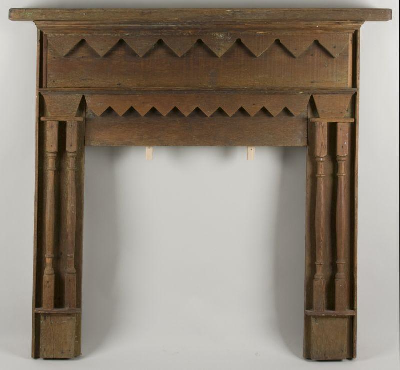 Appraisal: Southern Folk Art Mantel southern yellow pine and oak oak