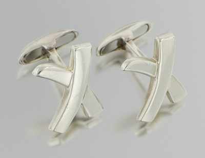 Appraisal: A Pair of Tiffany Co X Cufflinks Sterling silver X