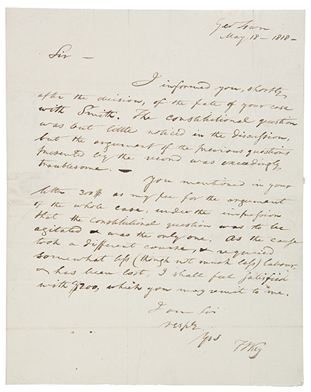 Appraisal: KEY FRANCIS SCOTT Autograph Letter Signed FSKey to Thomas Biddle