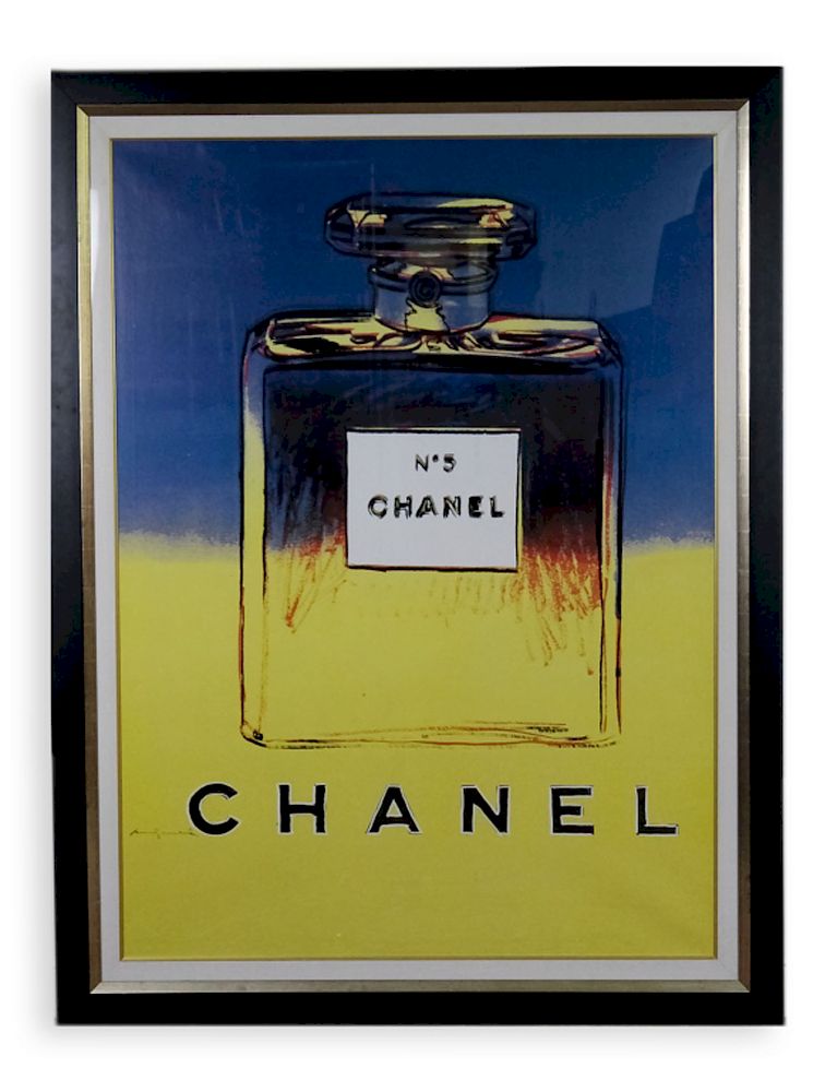 Appraisal: Andy Warhol Chanel No Color Poster DAMONE ESTATE After Andy