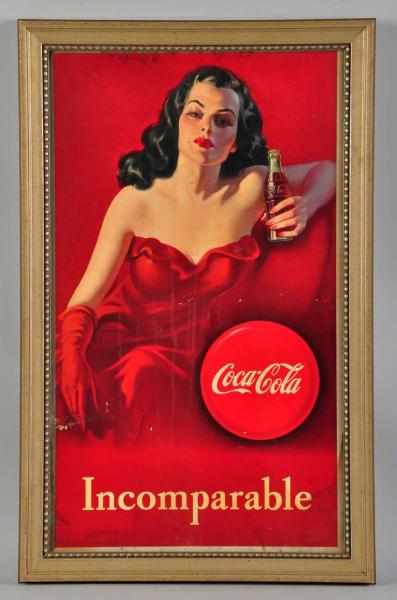 Appraisal: Cardboard Coca-Cola Vertical Poster Very rare poster to find designed