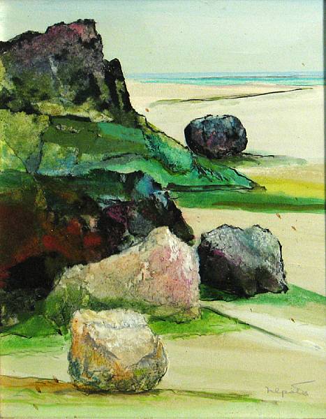 Appraisal: Alexander Nepote American - Tideland cliffs signed 'Nepote' lower right