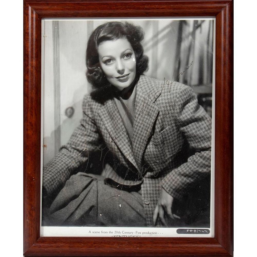 Appraisal: Loretta Young Original autographed inscribed photograph Size x Condition Showing