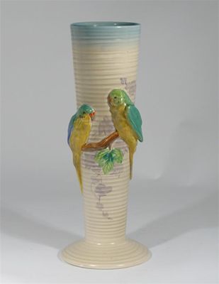 Appraisal: Budgerigars' a Clarice Cliff vase model no painted in colours