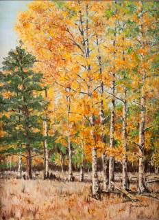 Appraisal: George C Hight Aspen Grove Oil on Canvas George C