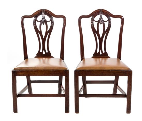 Appraisal: Sale Lot A Pair of English Mahogany Side Chairs each