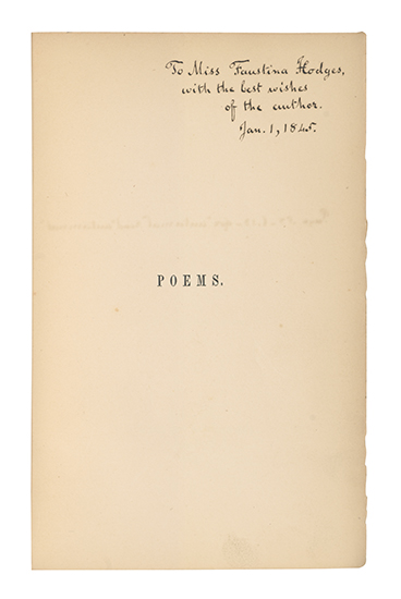 Appraisal: INSCRIBED WITH A CORRECTION MOORE CLEMENT C Poems vo publisher's