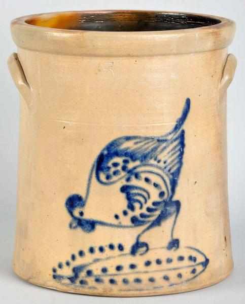 Appraisal: -Gallon Stoneware Crock with Chicken Two handles No cracks repairs