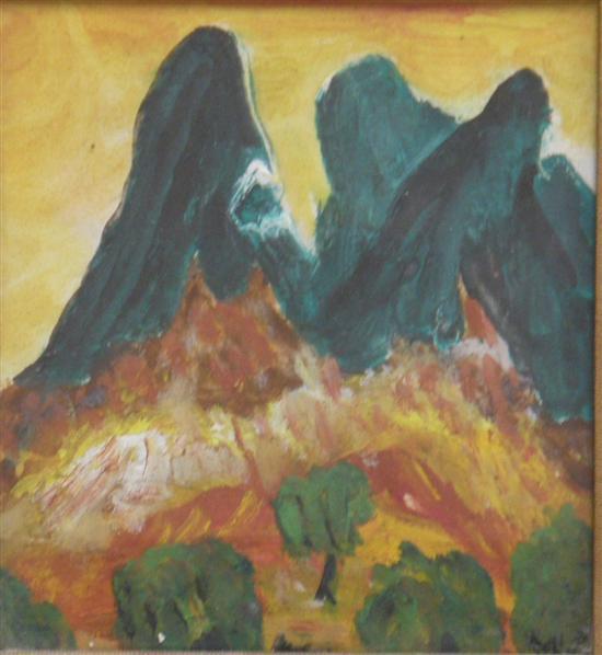 Appraisal: Maurice Collis - 'Landscape with green mountains' monogrammed 'MC' gouache