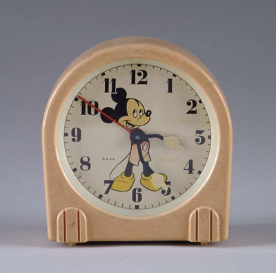 Appraisal: MICKEY MOUSE BAKELITE CLOCK By US Time Ingersoll child s