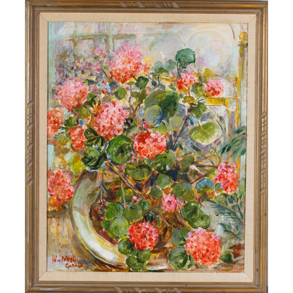 Appraisal: Ida Nash Gordon - floral still life with Pink Geraniumsoil