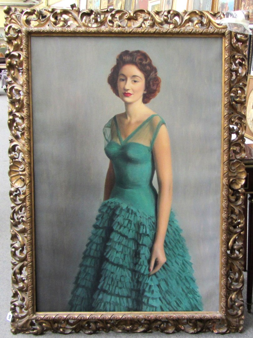 Appraisal: English School mid th century Portrait of Mrs Osband oil