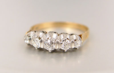 Appraisal: PERIOD K PLATINUM AND DIAMOND WEDDING OR ANNIVERSARY BAND Ca