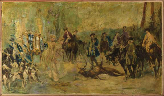 Appraisal: Vicente Garcia de Paredes Spanish - The Hunting Party oil