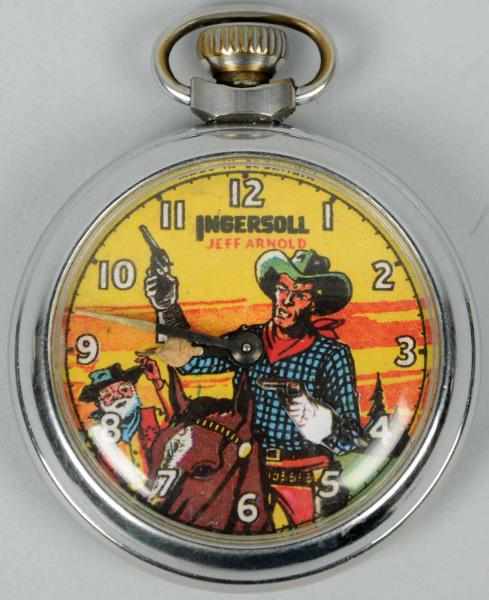 Appraisal: Jeff Arnold Western Character Pocket Watch Circa Made by Ingersoll