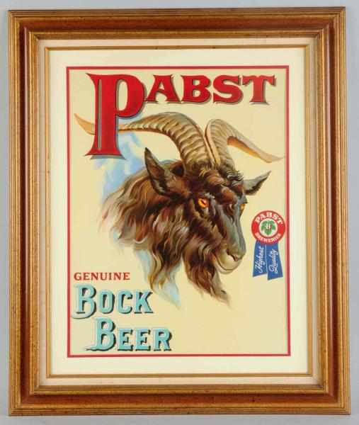 Appraisal: Pabst Bock Beer Lithographed Poster Professionally framed and matted Clean