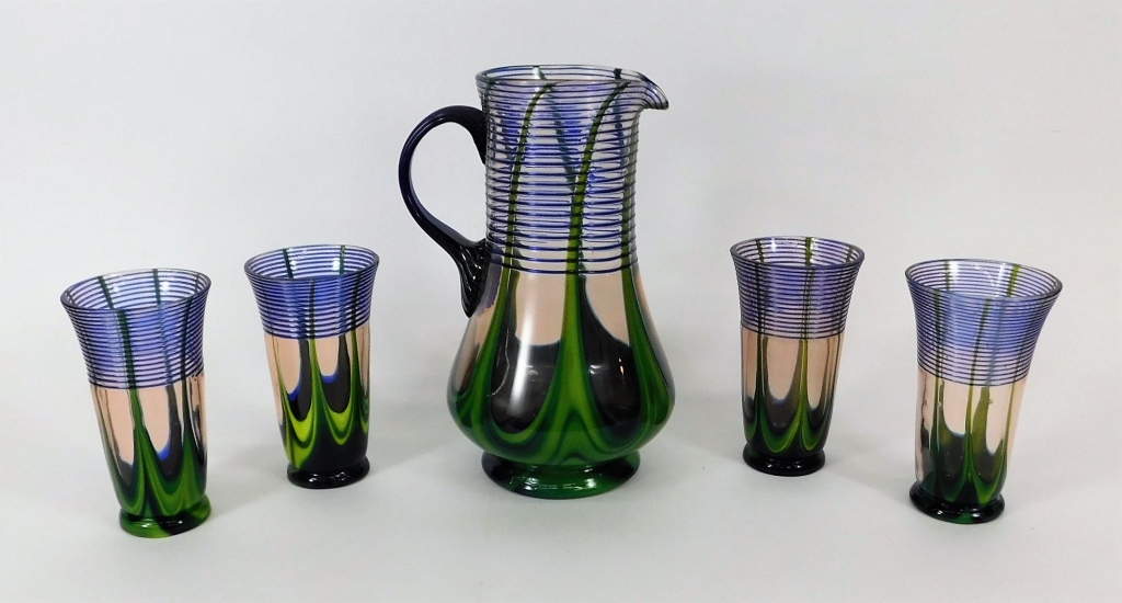 Appraisal: PC KRALIK BOHEMIAN ART GLASS LEMONADE SET Bohemia th CenturyIncludes