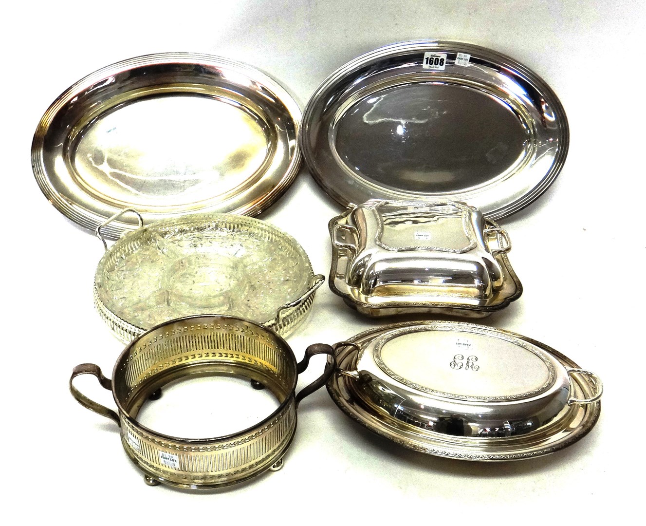 Appraisal: Plated wares comprising a pair of oval serving dishes a