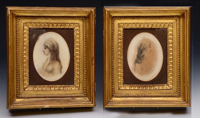 Appraisal: AFTER JOHN DOWNMANA pair of oval miniature portraits of girls