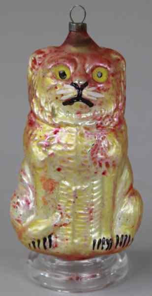 Appraisal: SITTING LION BLOWN GLASS ORNAMENT Germany sitting lion glass Christmas