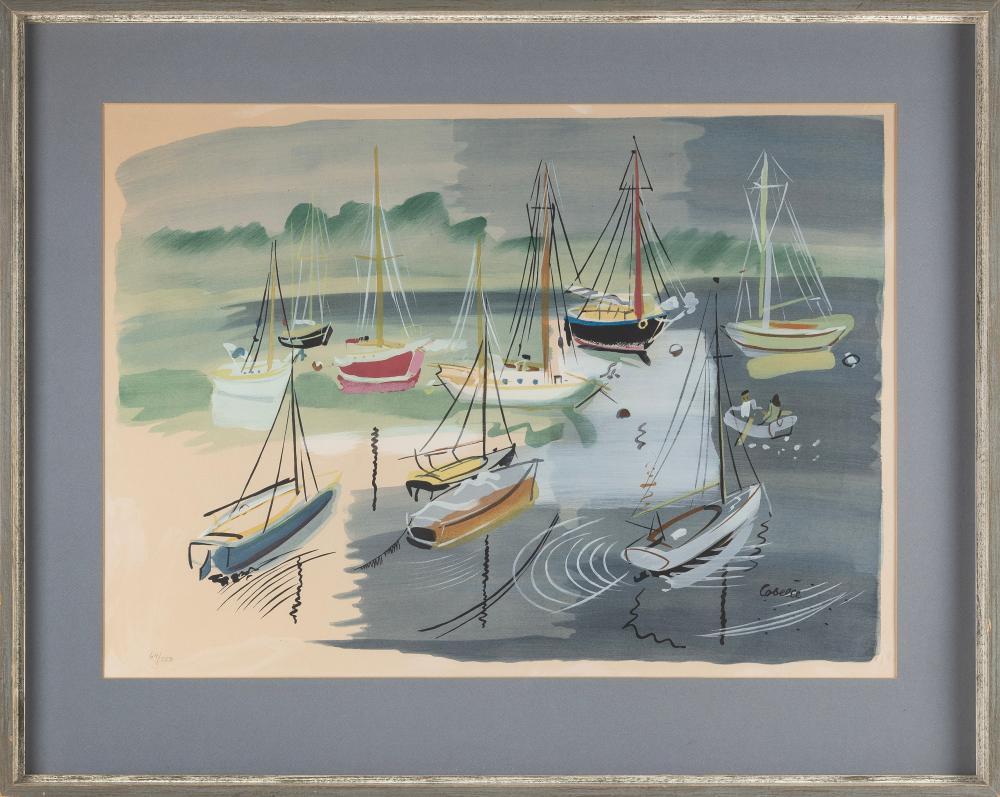 Appraisal: CHARLES COBELLE Connecticut France - Sailboats in a harbor Signed