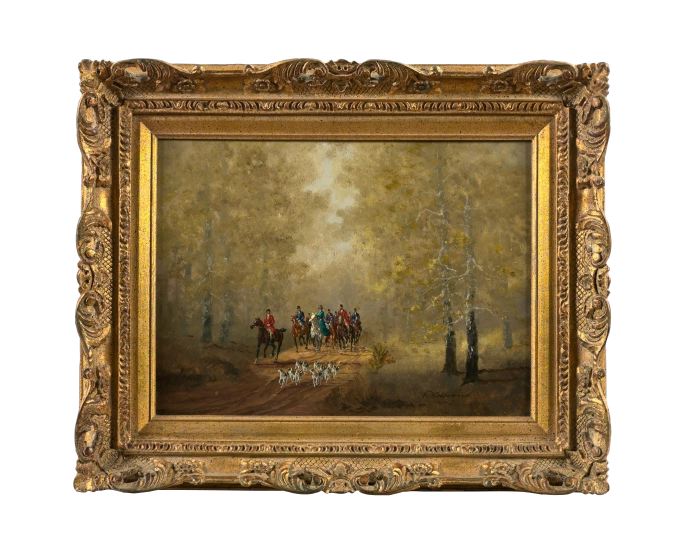 Appraisal: Vecsey Kalman Colomanus Hungarian b A Hunting Party on a