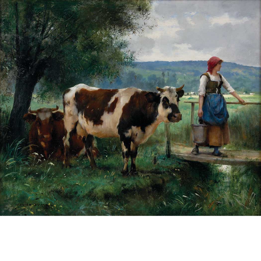 Appraisal: Julien Dupre French - The Milkmaid Signed JULIEN DUPRE ll