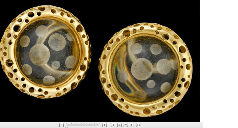 Appraisal: karat yellow gold and rock crystal earrings Angela Cummingscummings studio