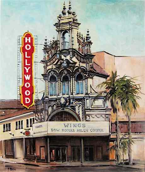 Appraisal: MARIE MARTIN OIL ON CANVAS ''Hollywood Theater Portland Oregon'' ''