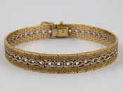 Appraisal: A carat gold three colour bracelet grams