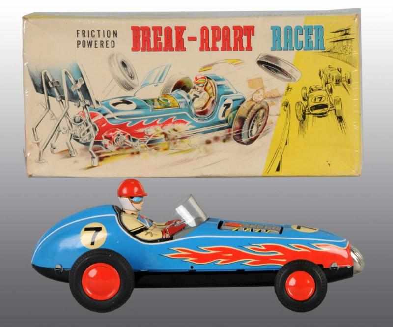 Appraisal: Tin Break-Apart Race Car Friction Toy Description Japanese Working Marked