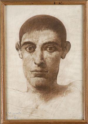 Appraisal: LUCIANO MIORI TH C UNTITLED PORTRAIT OF A MAN Brown