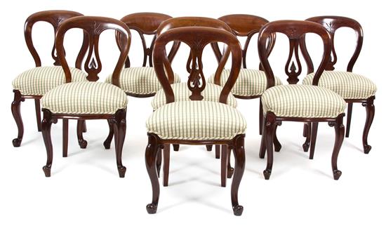 Appraisal: Sale Lot Eight Louis Philippe Style Balloon Back Chairs th