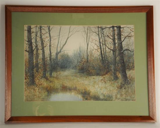 Appraisal: G B Muller An Autumn Landscape a watercolor on paper