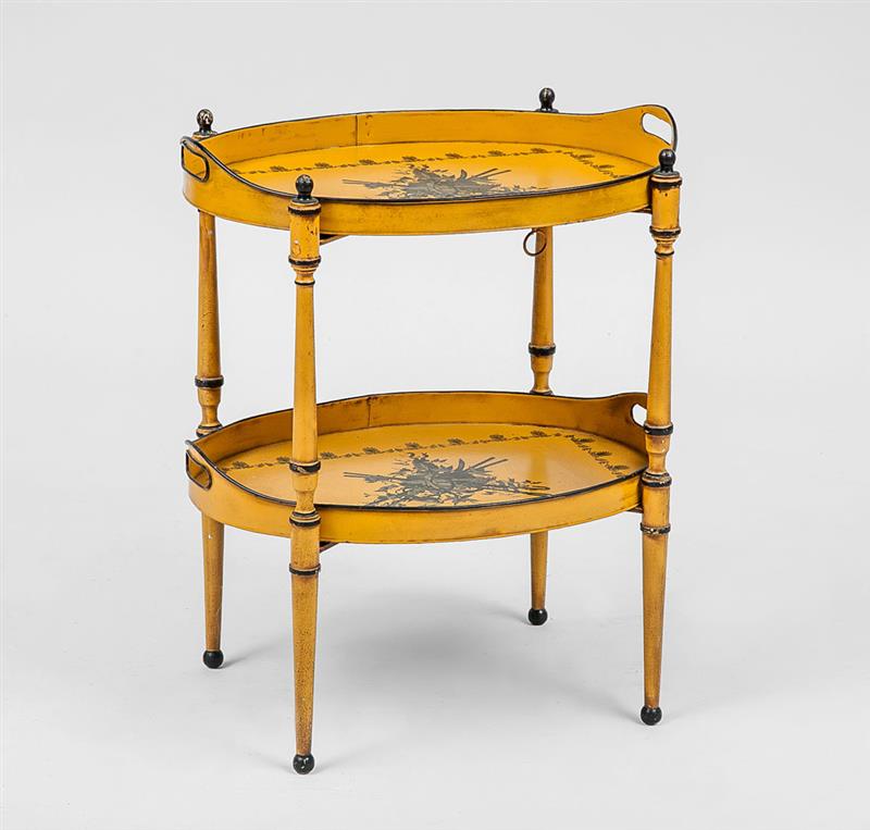 Appraisal: Empire Style Yellow T le Tray Table th Century x