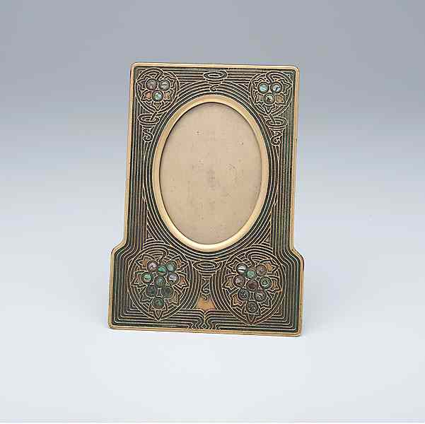 Appraisal: Tiffany Studios Abalone Bronze Frame American a bronze metal frame