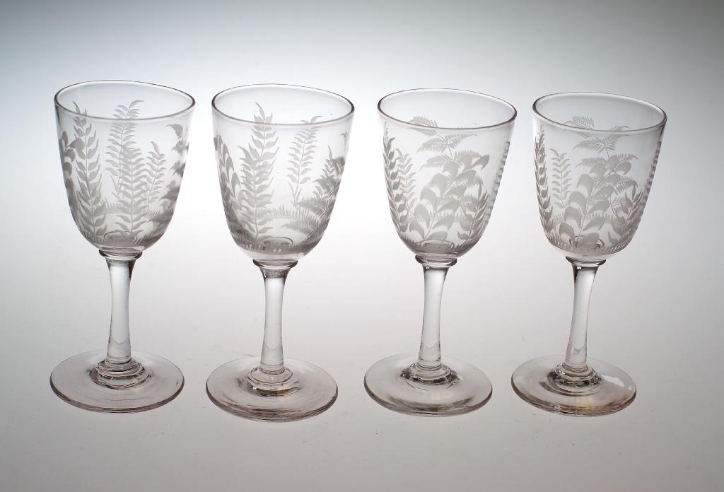 Appraisal: SET OF ELEVEN PORT GLASSES LATE th CENTURY each bowl