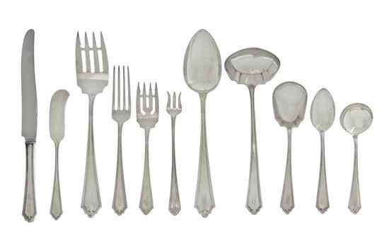 Appraisal: An American Sterling Silver Flatware Service for Twelve Alvin comprising