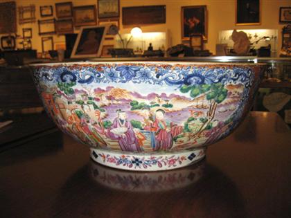 Appraisal: Chinese export porcelain punch bowl last quarter th century The